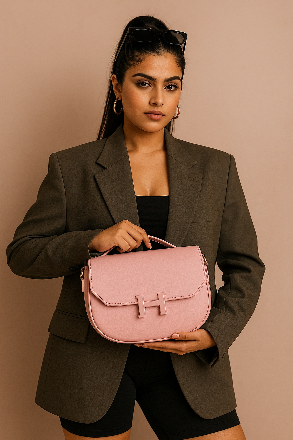 Nude Icon “H” Satchel – Luxe Authority Edition