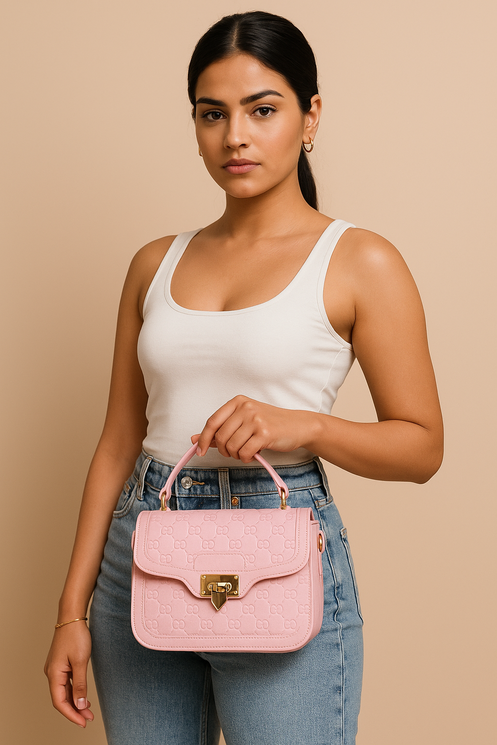 Blush Monogram Lock Satchel – Signature Rosé Edition