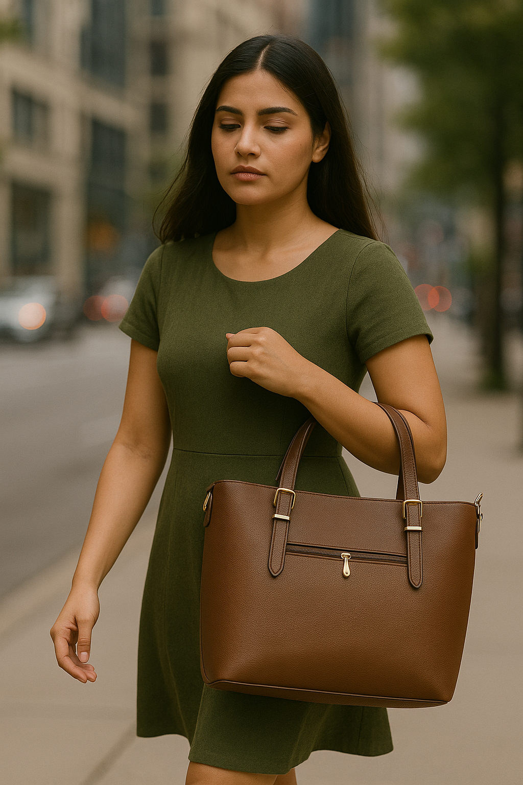 Madison Elite City Tote – Luxe Caramel Leather Edition