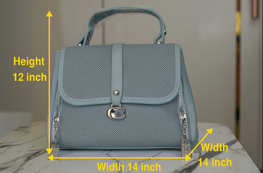 Azure Luxe Zip Satchel – Executive Elegance Series