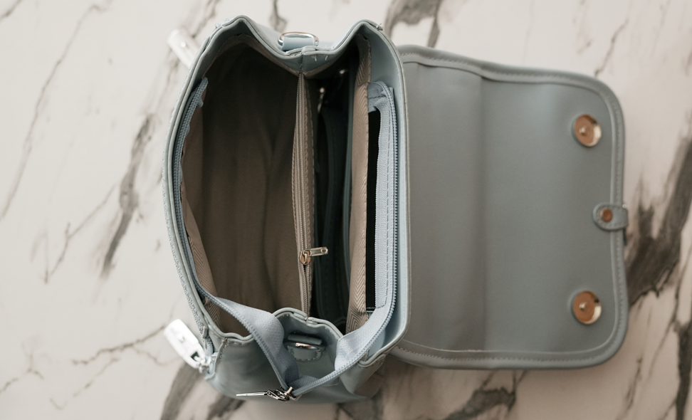 Azure Luxe Zip Satchel – Executive Elegance Series