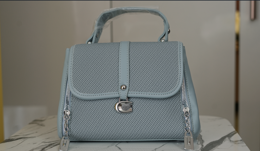Azure Luxe Zip Satchel – Executive Elegance Series