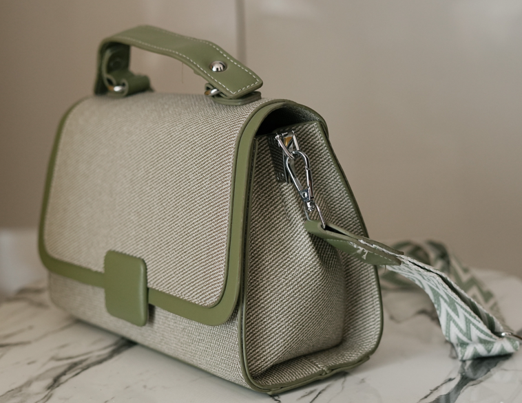 Sage Structured Canvas Satchel – Heritage Geometry Series