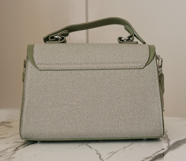 Sage Structured Canvas Satchel – Heritage Geometry Series