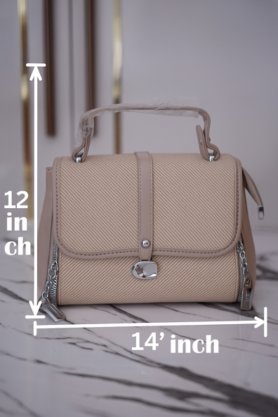 Champagne Shell Satchel – Luxe Texture Edition