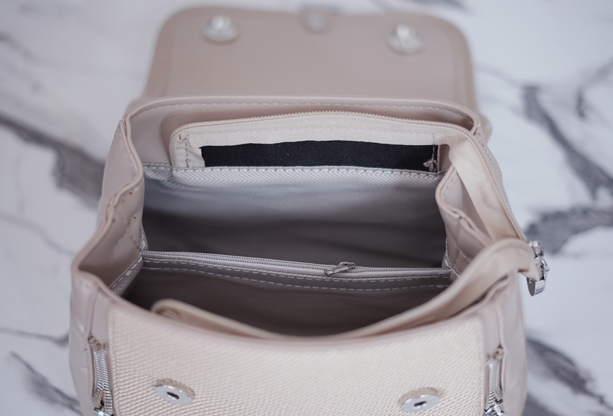 Champagne Shell Satchel – Luxe Texture Edition