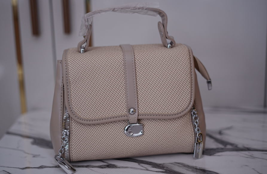 Champagne Shell Satchel – Luxe Texture Edition