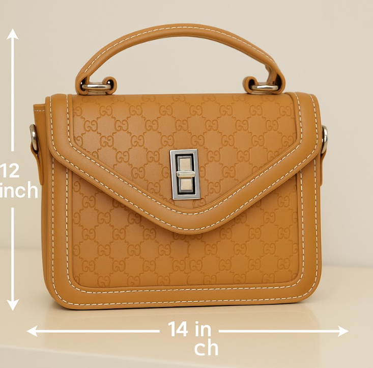 Caramel Monogram Heritage Satchel – Signature Legacy Series