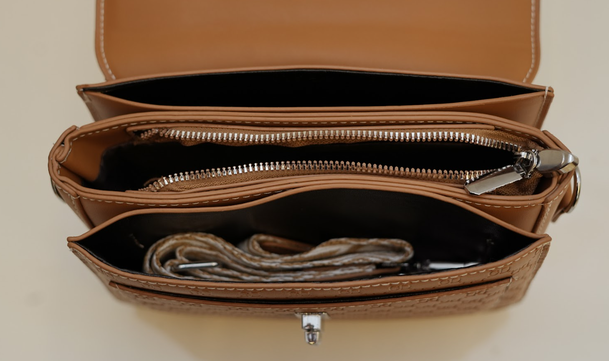 Caramel Monogram Heritage Satchel – Signature Legacy Series