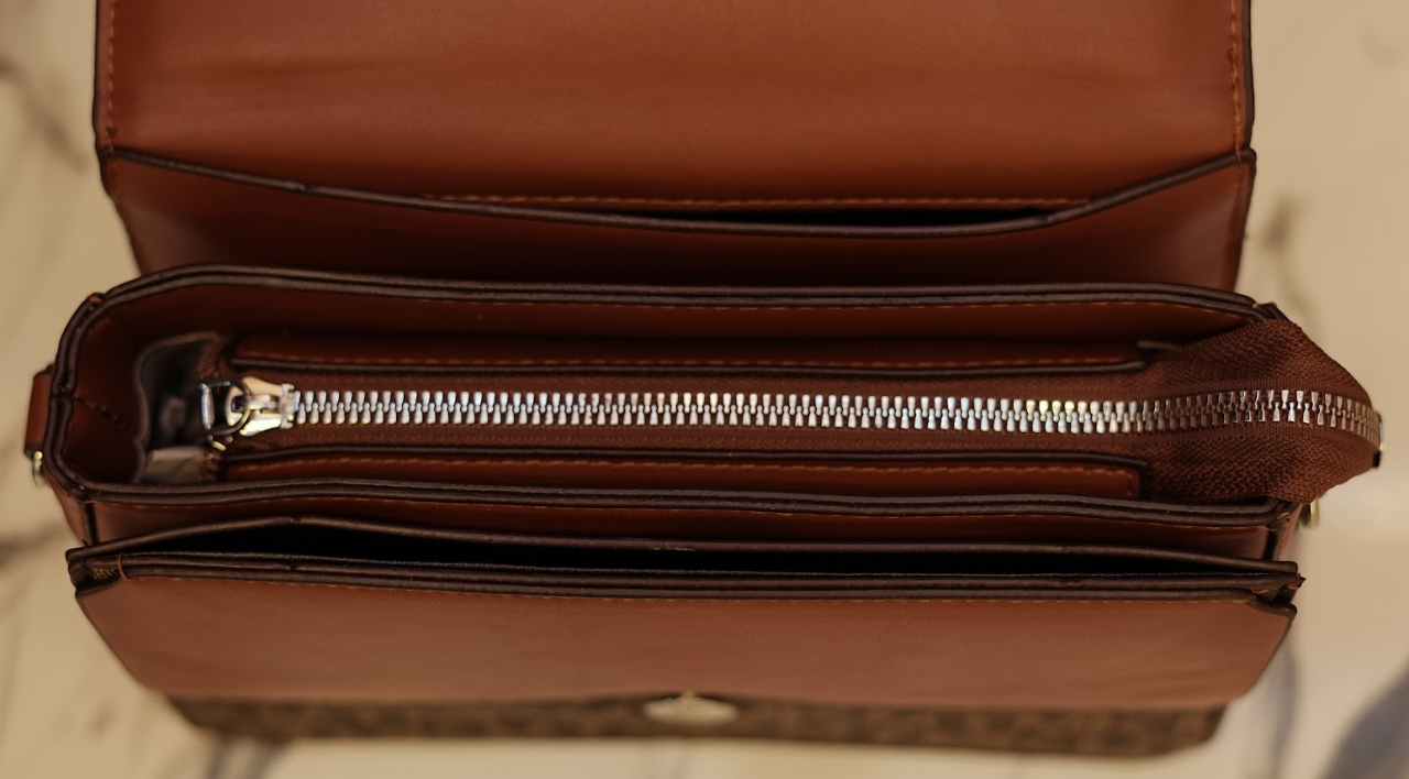 MK Signature Monogram Luxe Satchel – Cognac Noir Edition