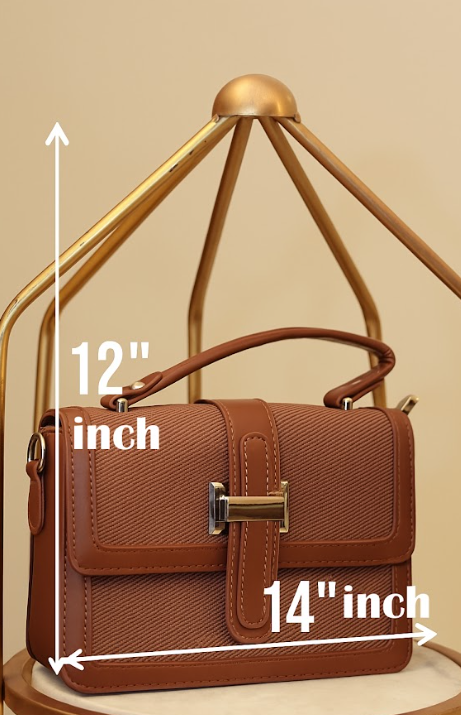 Sculpted Elegance Buckle Satchel – Chestnut Leather Luxe