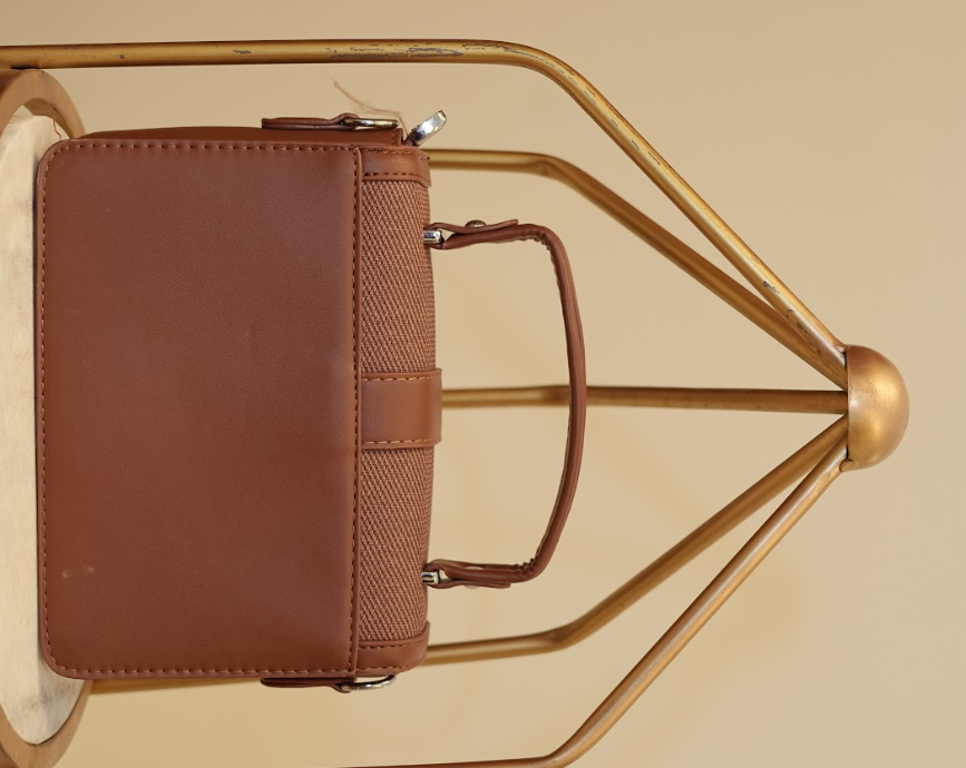 Sculpted Elegance Buckle Satchel – Chestnut Leather Luxe