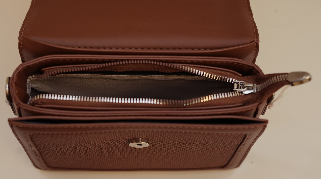 Sculpted Elegance Buckle Satchel – Chestnut Leather Luxe